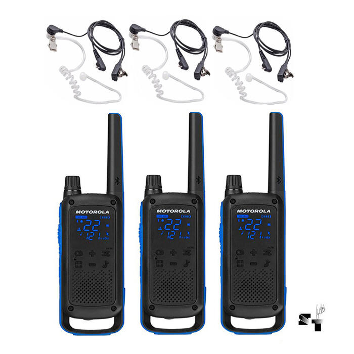 Trio de Handies Motorola T802 56 km - 22 Canales - Digital - Bluetooth