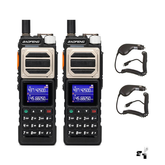 Par de Handies Baofeng UV-25 10 Watts + 2 Carg. 12 v