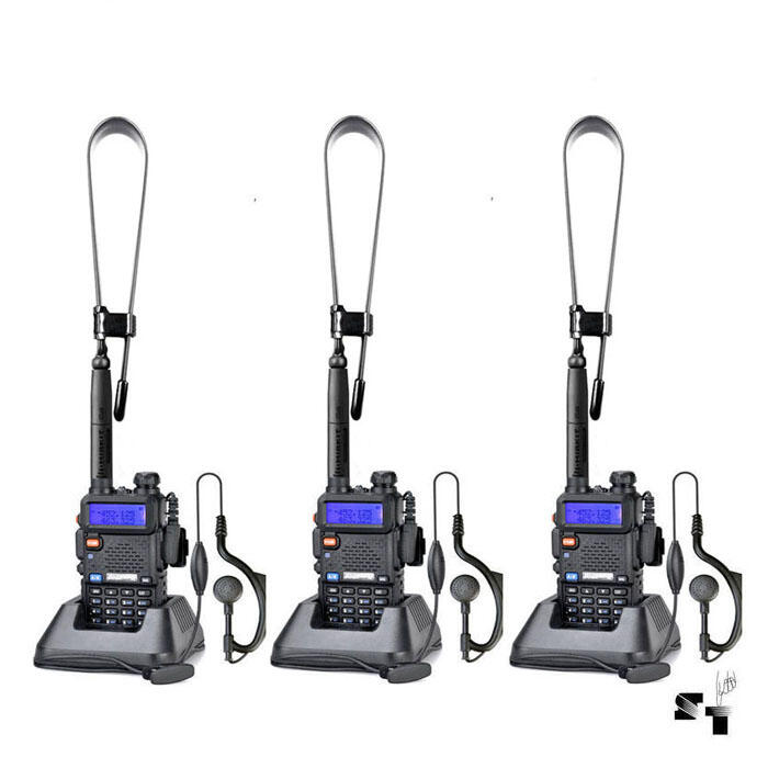 Trio de Handie Baofeng Bibanda Uv5r 8w Uhf Vhf Recargable Manos Libres